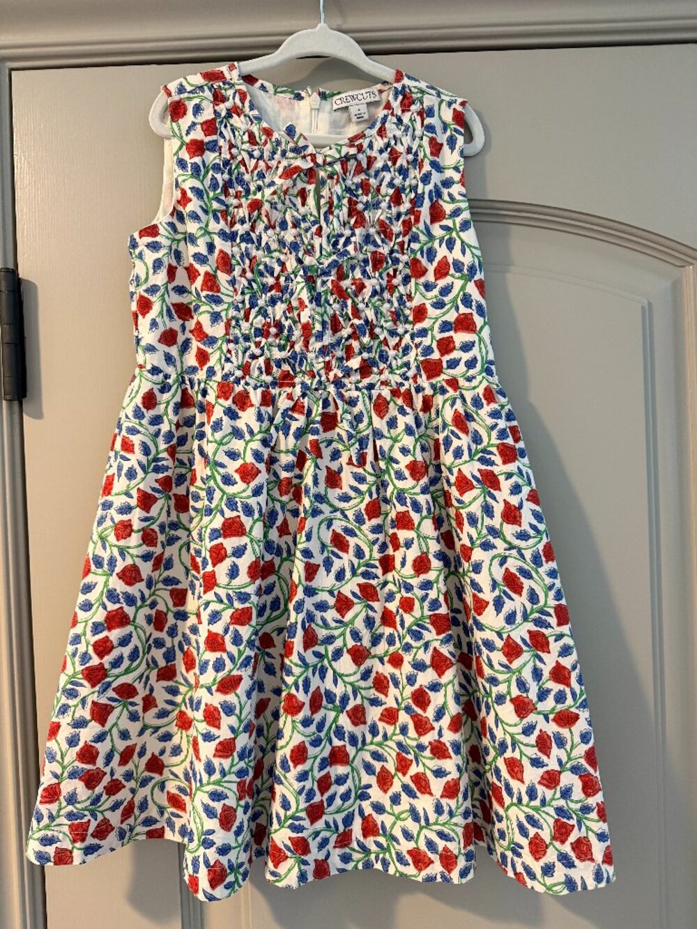 J.CREW Girls' smocked floral dress with pearl embellishments